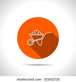 Simple icon wheelbarrow