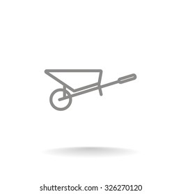 Simple icon wheelbarrow