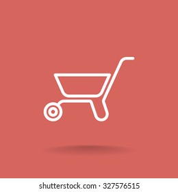 Simple icon wheelbarrow