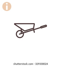 Simple icon wheelbarrow