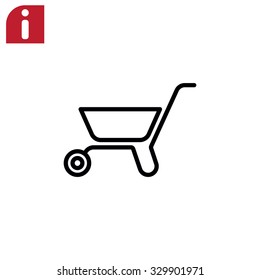 Simple icon wheelbarrow