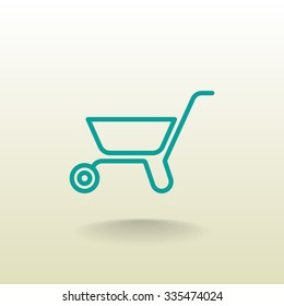 Simple icon wheelbarrow