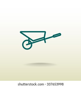 Simple icon wheelbarrow