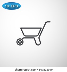Simple icon wheelbarrow