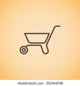 Simple icon wheelbarrow