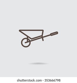 Simple icon wheelbarrow