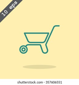 Simple icon wheelbarrow