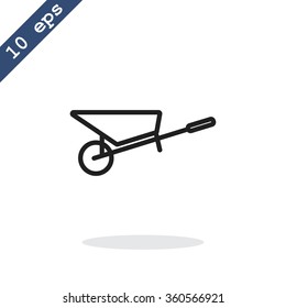 Simple icon wheelbarrow