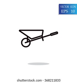 Simple icon wheelbarrow
