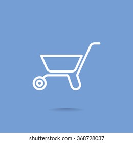 Simple icon wheelbarrow