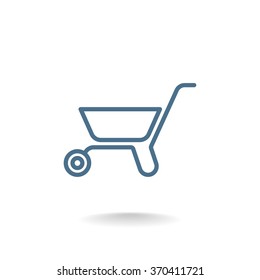 Simple icon wheelbarrow