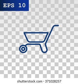 Simple icon wheelbarrow