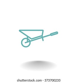 Simple icon wheelbarrow