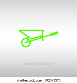 Simple icon wheelbarrow