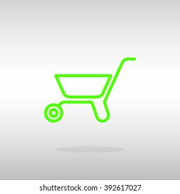 Simple icon wheelbarrow