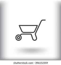 Simple icon wheelbarrow