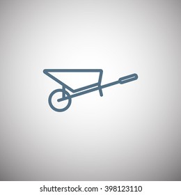 Simple icon wheelbarrow