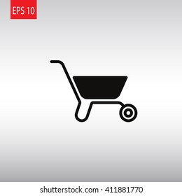 Simple icon wheelbarrow