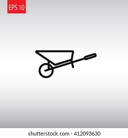 Simple icon wheelbarrow