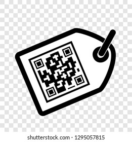 Simple Icon White Rectangle Tag with Fake QR code, at Transparent Effect Background
