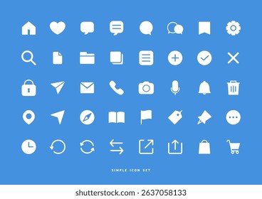 Simple icon white set , pictogram