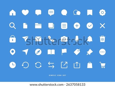 Simple icon white set , pictogram