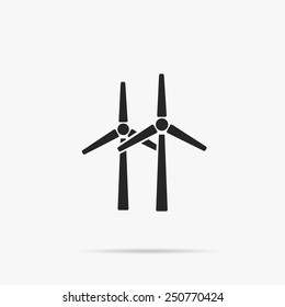 A simple icon of wind turbines.