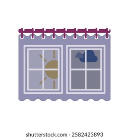 Simple icon window weather view, a simple illustration
