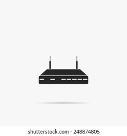 Simple icon Wireless Router with the antenna.