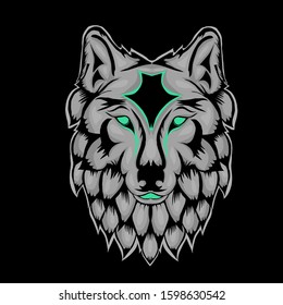 simple icon of wolf for design mascot animals predator. 