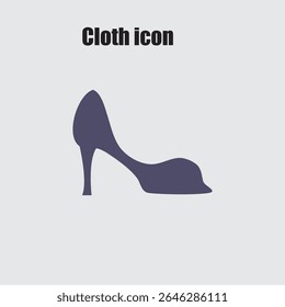 Simple icon of a woman's heel shoe, fashion illustration in a minimalist style on a light background ideal for fashion projects.