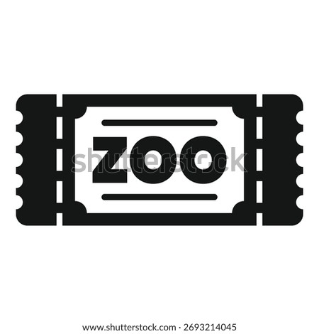 Simple icon of a zoo ticket granting admission to a wildlife park