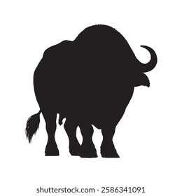 Simple and Iconic Buffalo Silhouette for Badges and Logos - Buffalo Vector - Buffalo Illustration
