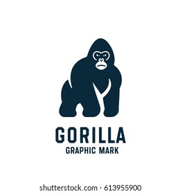 Simple Iconic Gorilla Logo Design. Vector Illustration.