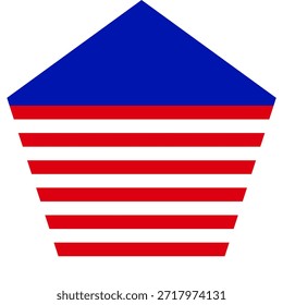 A simple, iconic representation of the USA flag in a flat art style