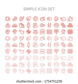 Simple icons about meat types and meat cooking.
