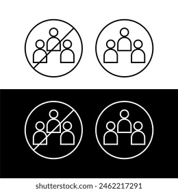 simple icons about whether to gather or not to gather with a black and white background, as well as black and white lines. For poster or advertising templates and other things related to social