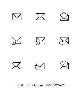 simple icons assorted message symbol set