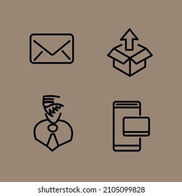 Simple icons and background for postal and delivery services