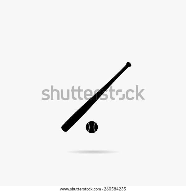 Simple Icons Bat Ball Baseball Stock Vector (Royalty Free) 260584235