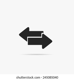 Sencillos iconos por flechas a la derecha y a la izquierda.