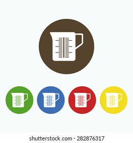 Simple icons capacity with scale to measure the volume.