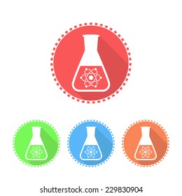 Simple icons of conical flask, 2d flat illustration, vector, eps 8