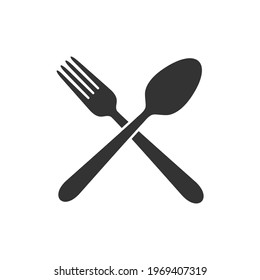 Simple icons of cooking and kitchen utensils such as spoons, glasses, plates, forks, knives, bottles, chef hats, toasters and serving plates