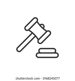 simple icons of court, law and attorney