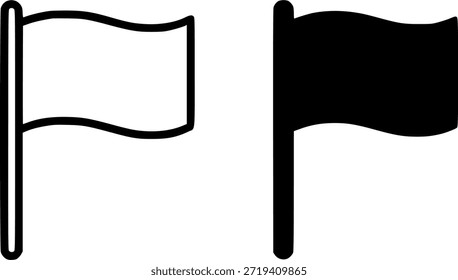 Iconos simples, ilustraciones de banderas, esquemas y versiones de siluetas