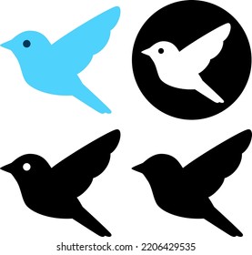 Simple icons of little bird