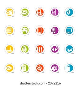 Simple Icons Media and Such; Nice set of colorful icons--see my portfolio for other icons in this series. Vector files are layered and easy to edit. No transparencies!