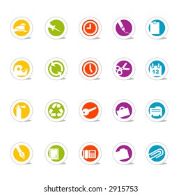 Simple Icons Office this n that--Nice set of colorful icons; Nice set of colorful icons--see my portfolio for other icons in this series. Vector files are layered and easy to edit. No transparencies!