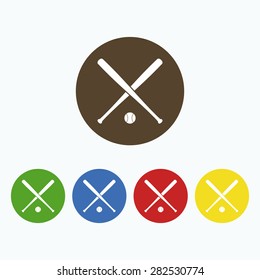 Simple icons on the theme of baseball.